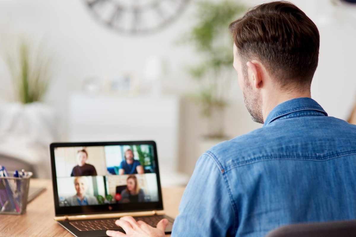 video call with four people